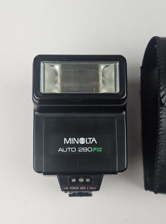 ​Minolta Auto 280PX Dedicated Program Flash with Original Case FOR PARTS ONLY