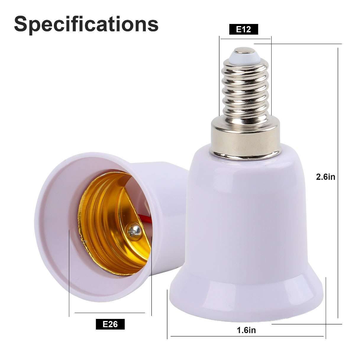 5~20PCS Light Bulb Socket Standard Medium Base E12 to E26/E27 Converter Adapter