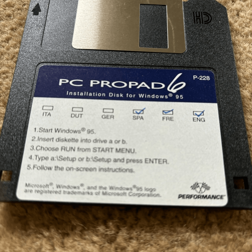 PC PROPAD 6 Installation Disk For Windows 95 P-228