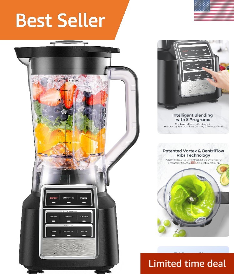 Smoothie Blender Max 1800W, Professional Blenders for Kitchen | 64 oz Large C...