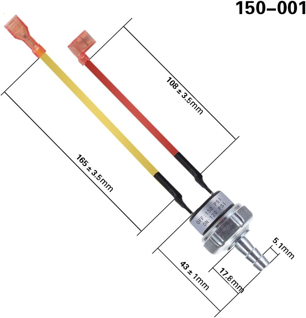 Air Pressure Switch 150 PSI 120 ['silver']