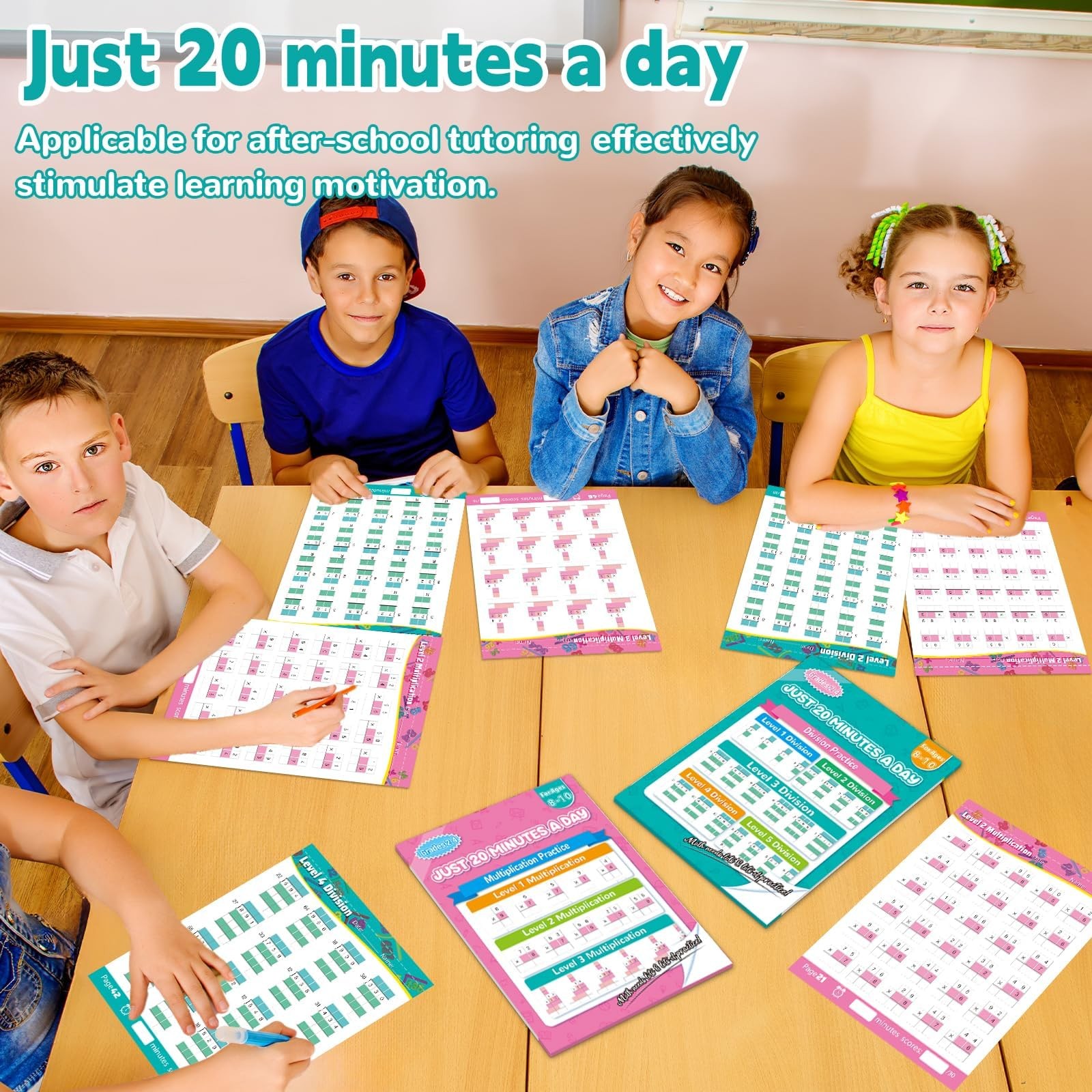 Multiplication and Division Workbook Math Worksheets Grade 25 2 PCS