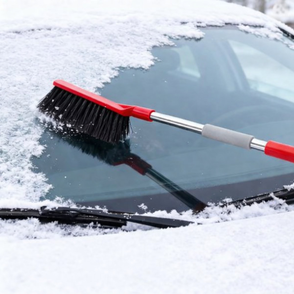 Multifunction Long Handle Snow Ice Scraper Brush Windshield Sweeper Car Cleaning