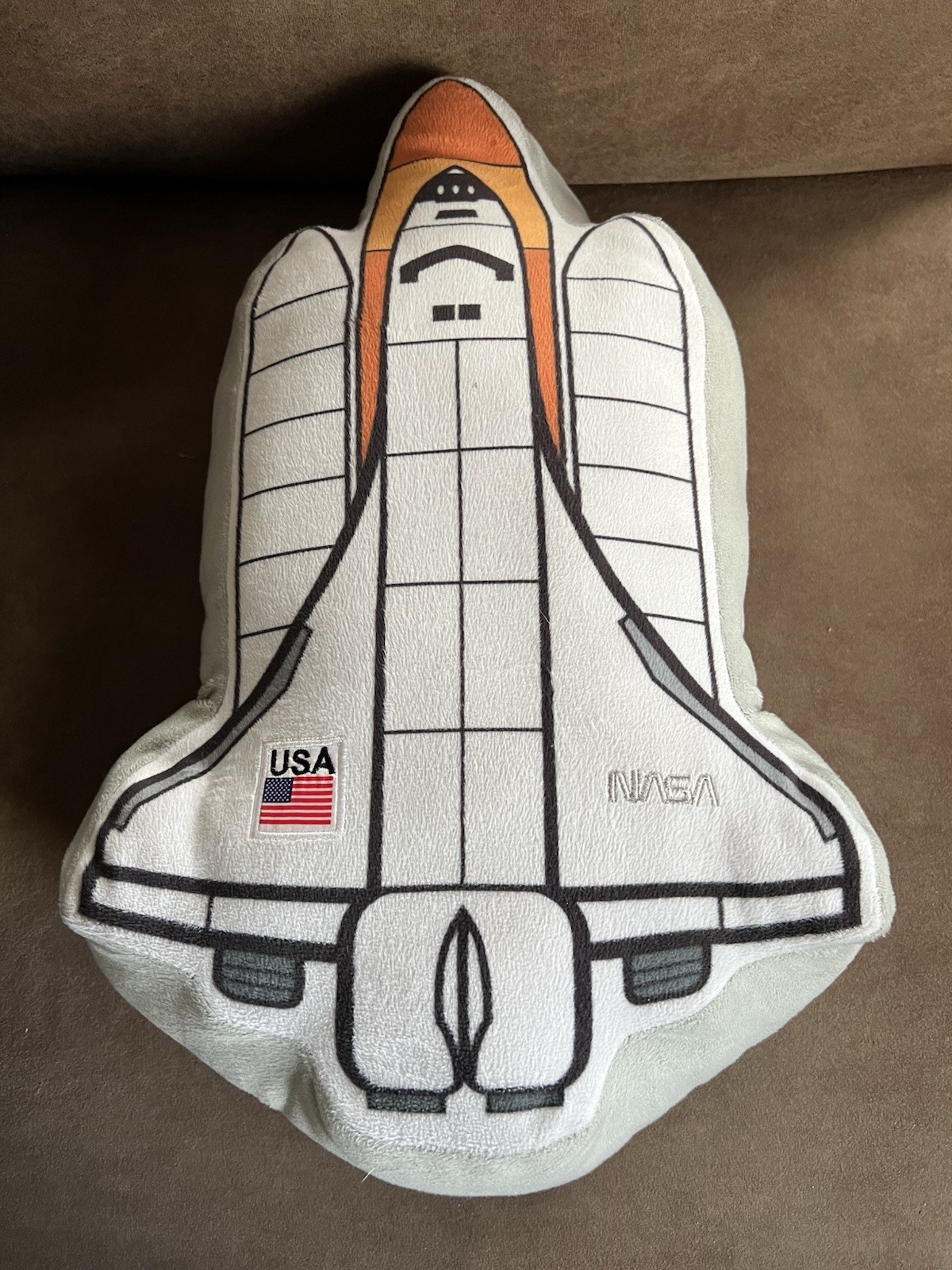 NASA Space Shuttle Rocket Ship 16" Plush Pillow Franco USA Endeavor Used 2019
