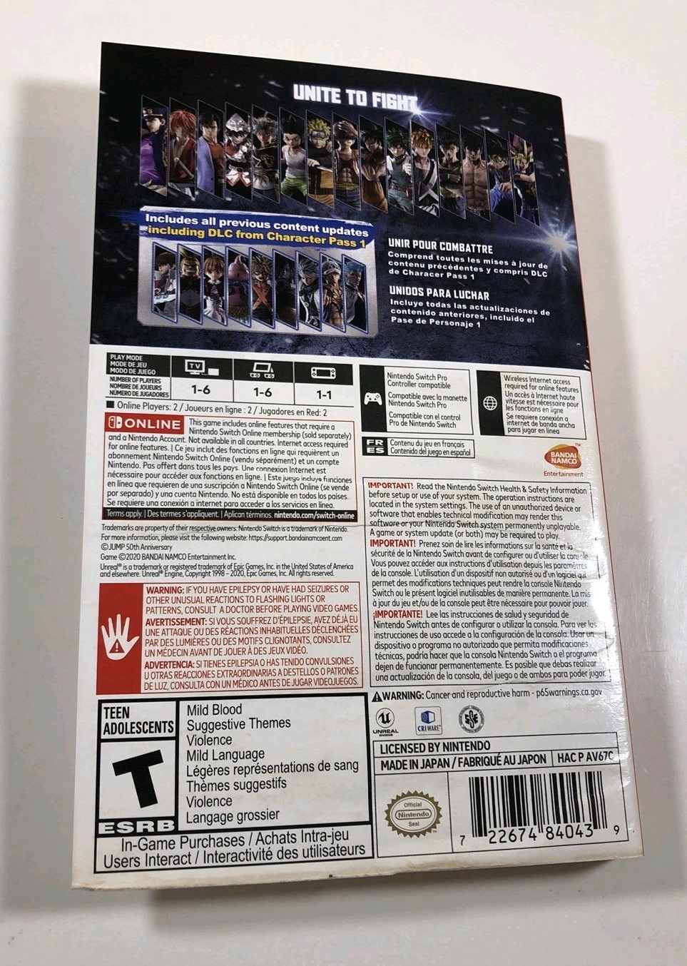 CASE ONLY NO GAME: Jump Force Deluxe Edition (Nintendo Switch) PLEASE READ