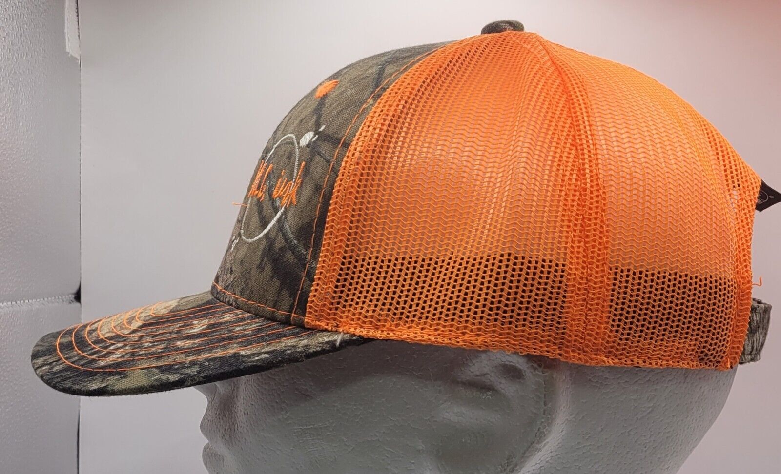 Camouflage Orange Mossy Oak Trucker Hat Cap KLC.Ink Hunting Fishing Tattoo Camo