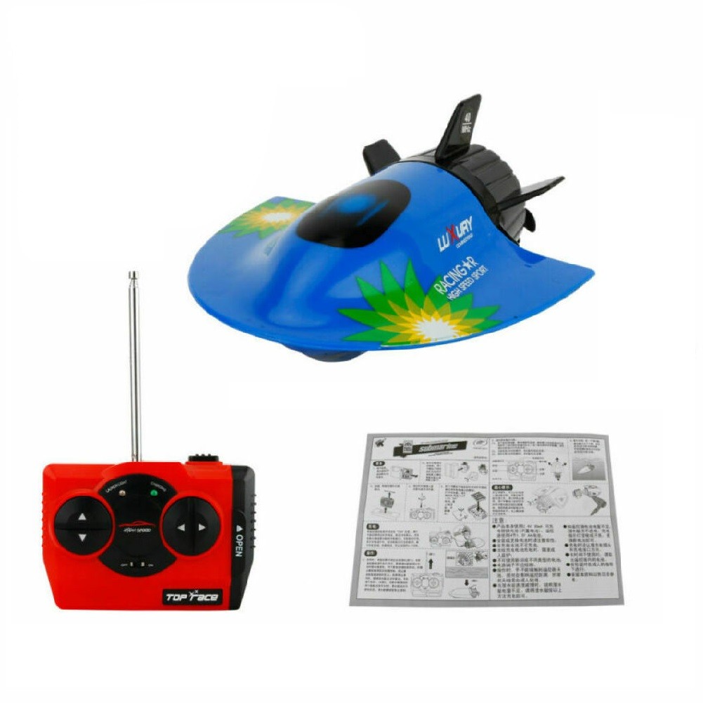 Funny Blue Underwater Sightseeing Model Boat Mini U-Boat RC Micro Submarine