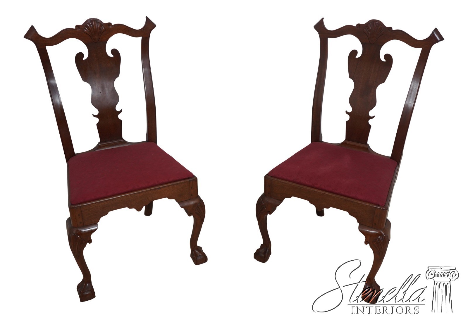 65223EC: Pair Bench Made Chippendale Mahogany Side Chairs