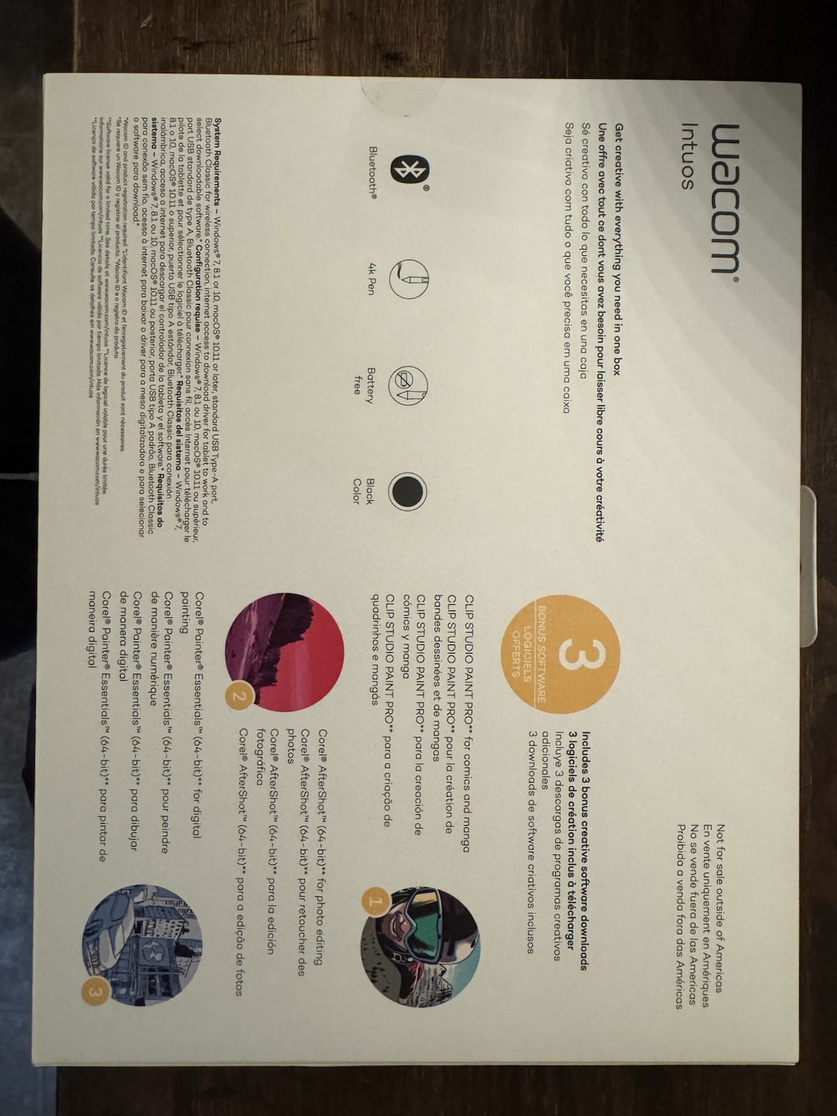 Wacom Intuos Medium Bluetooth Graphics Drawing Tablet Black