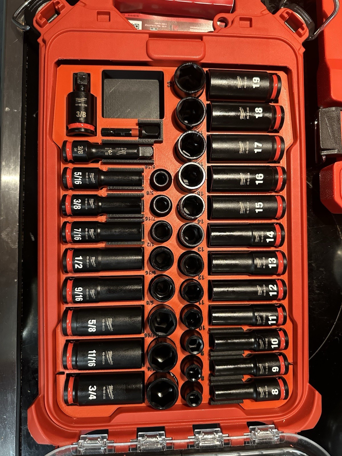 Milwaukee 3/8 inch 43 pc Impact Socket Packout Tray (Insert Tray only)