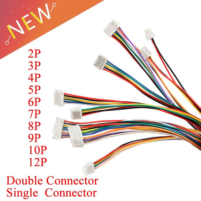 5Pcs Micro Jack Plug Connector JST GH 1.25 2P/3P/4P/5P/6 Pin 15CM Wires 28AWG