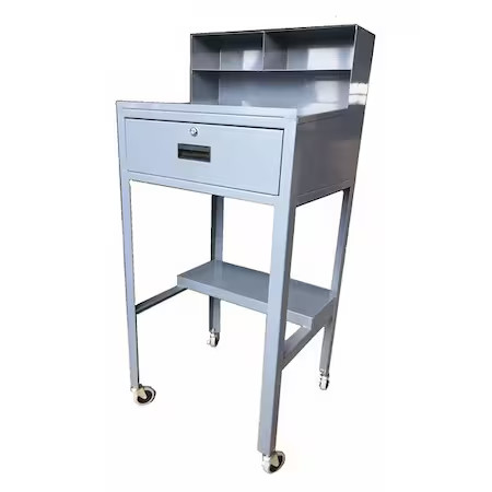 Shop Desk, 23" W X 51" H X 20" D, Gray,  453F24