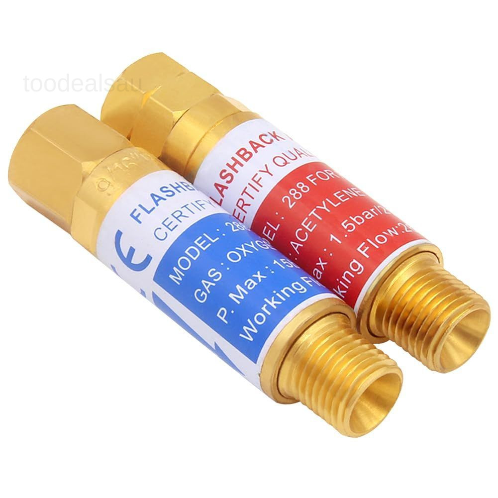 Oxygen & Acetylene/Propane Flashback Arrestors Set Regulator End 9/16-18 Threads