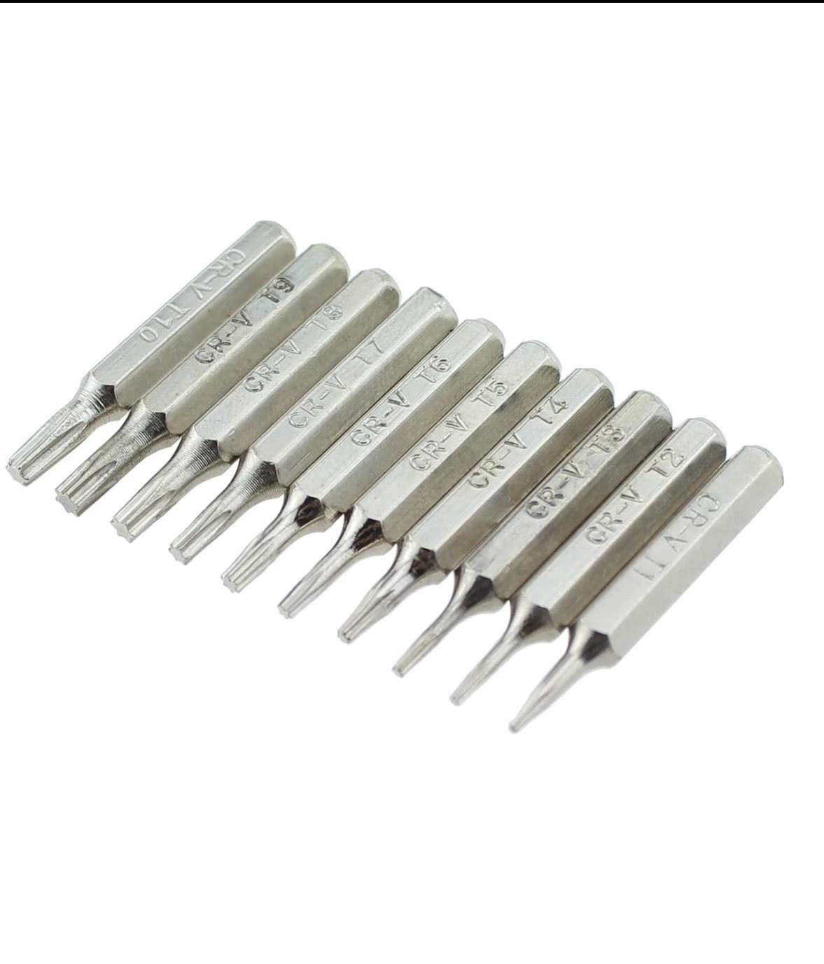 10PCS Security Torx Bit Set Hex 4mm Micro Bit Set T1 - T10 Miniature Screwdriver
