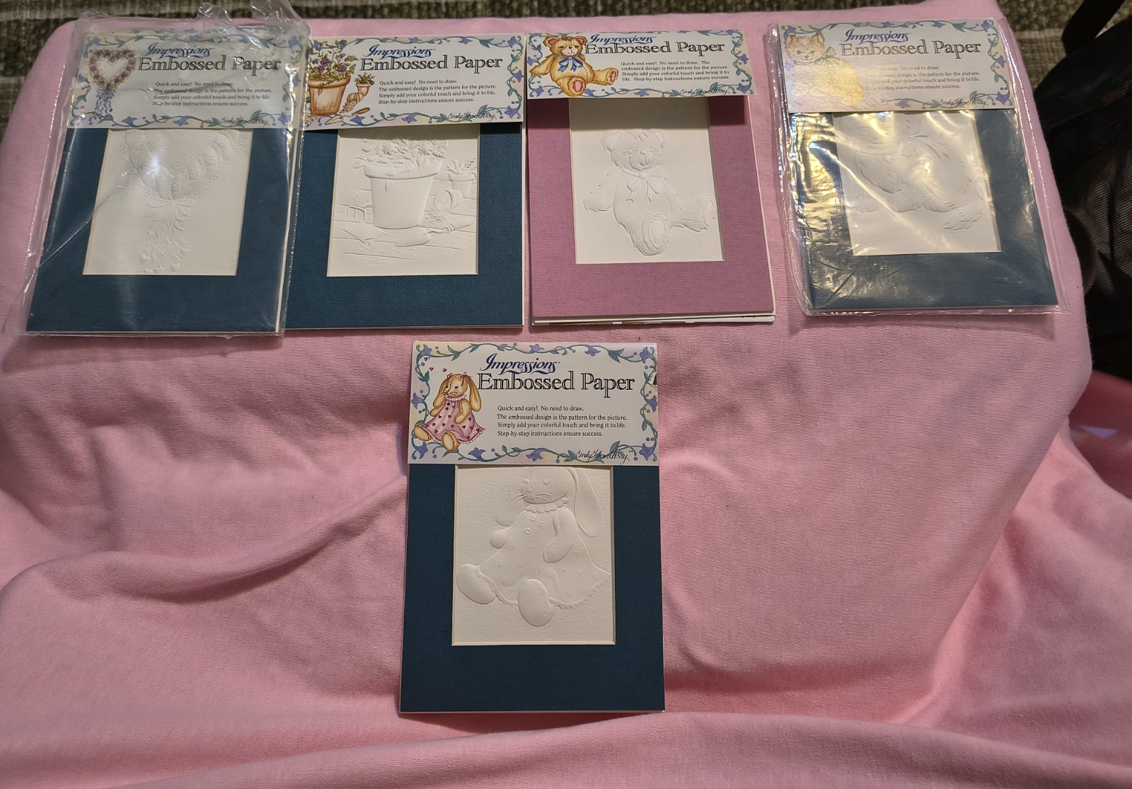 6 Impressions Embossed Paper Memories Cindy Harry Instruction Open Pack Art Time