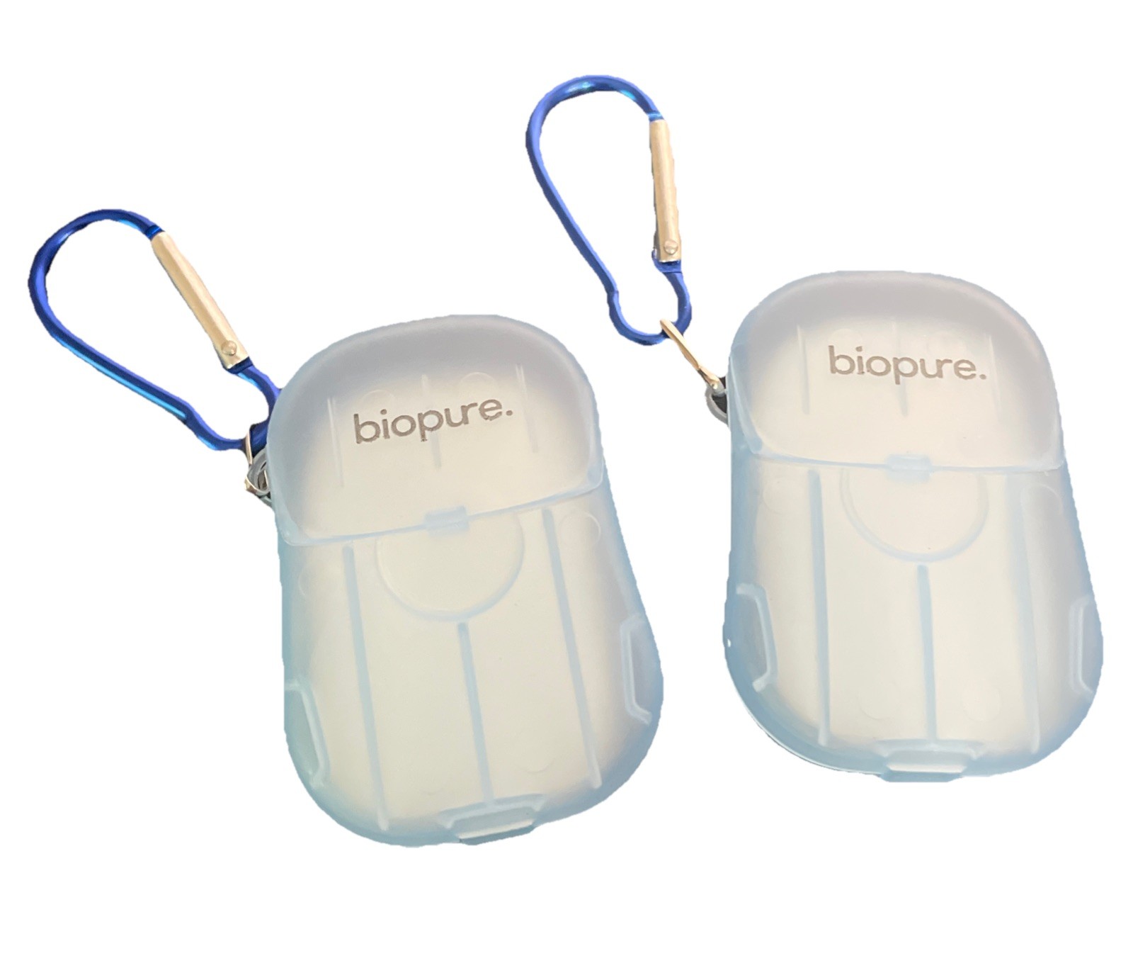 Biopure 20 Portable Soap Sheets Fresh Scented Pocket Sz Case & Keychain Lot Of 2