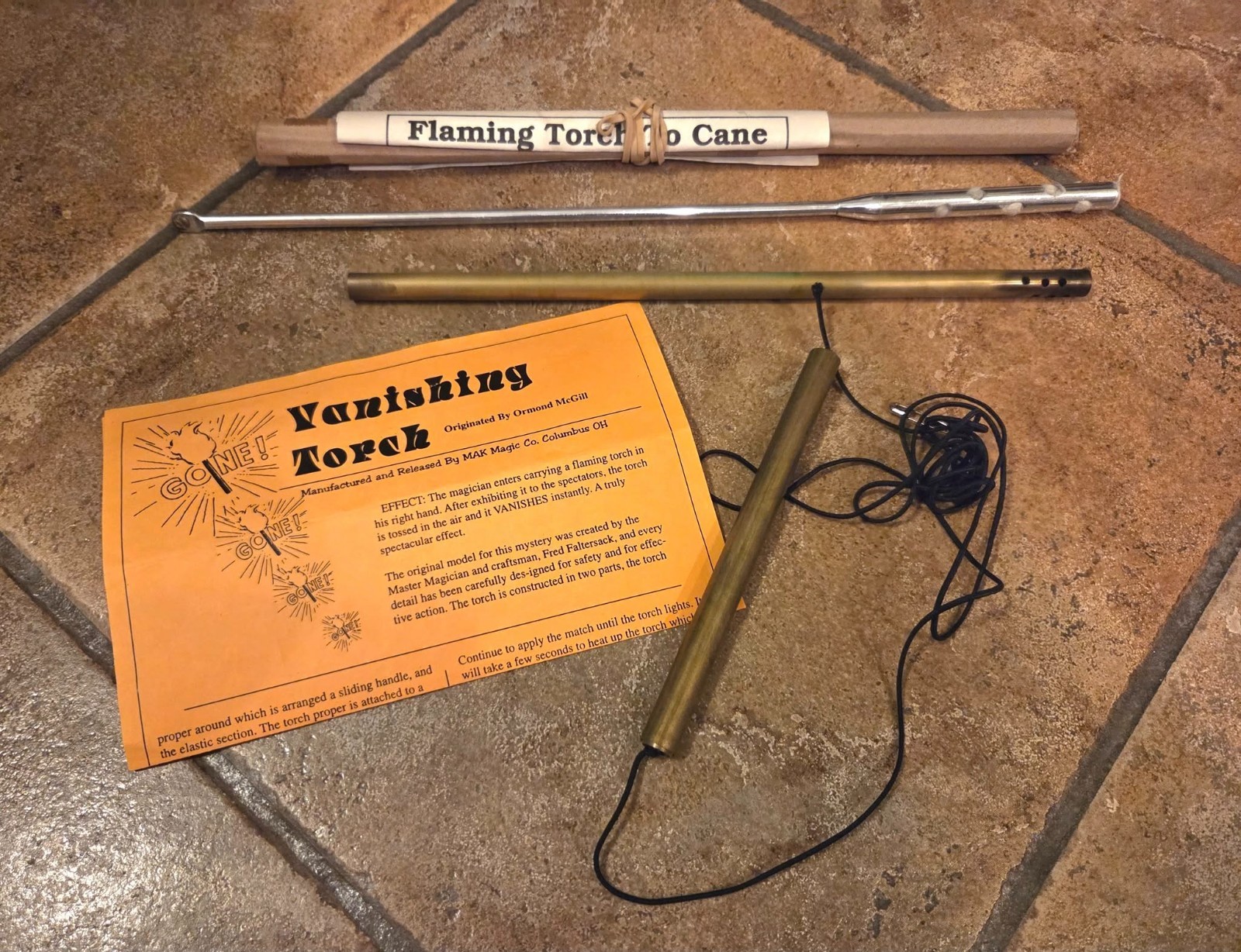 Ormond McGill Vanishing Fire Torch Magic Mentalism Tricks W/ Bonus Torches