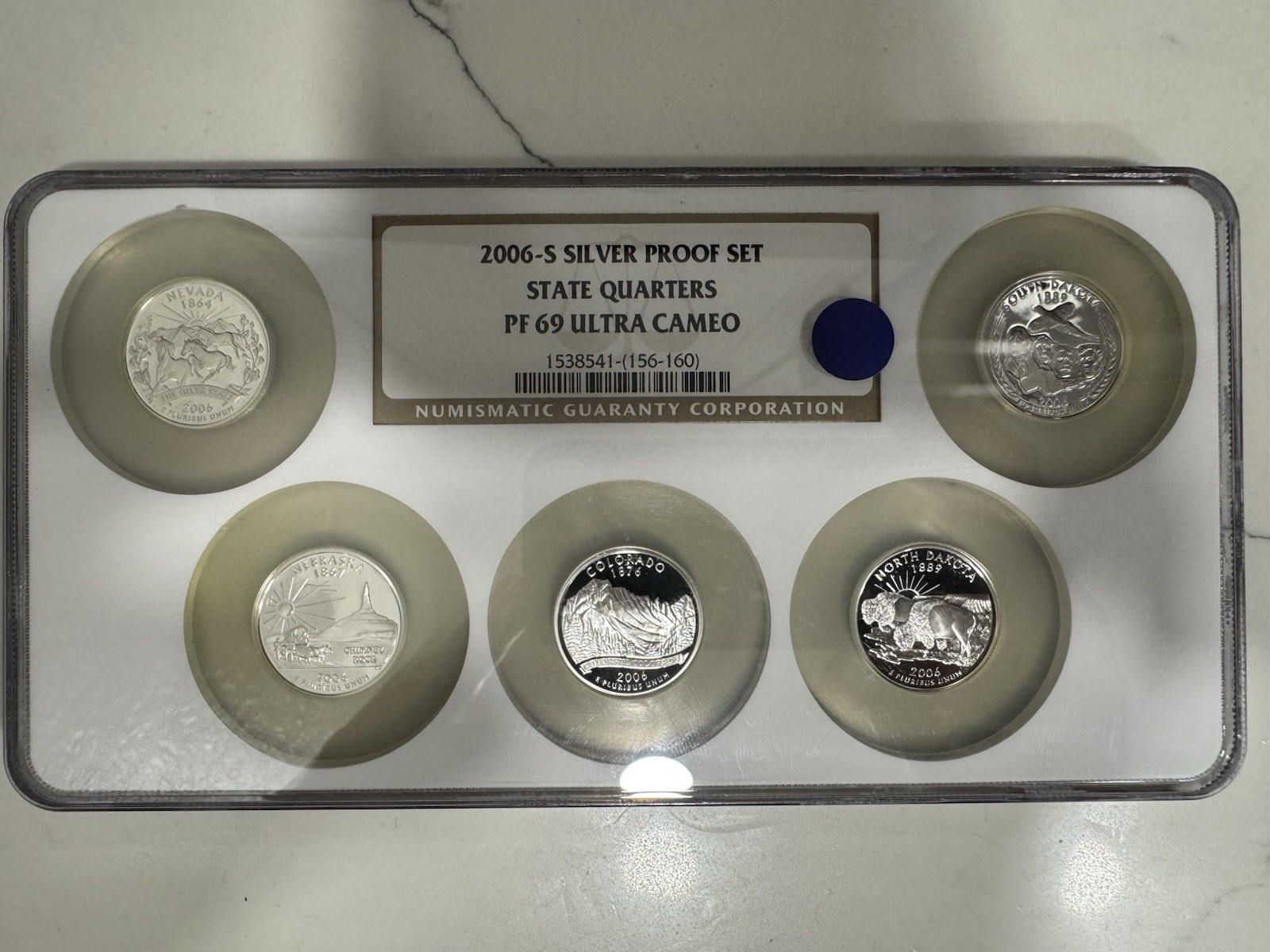 2006-S Silver State Quarters 5-Coin Set NGC PF69 Ultra Cameo Gem Proof