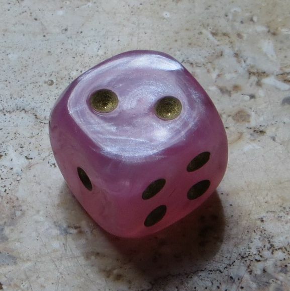 Chessex Easter pink d6 with pips 12 mm - OOP dice