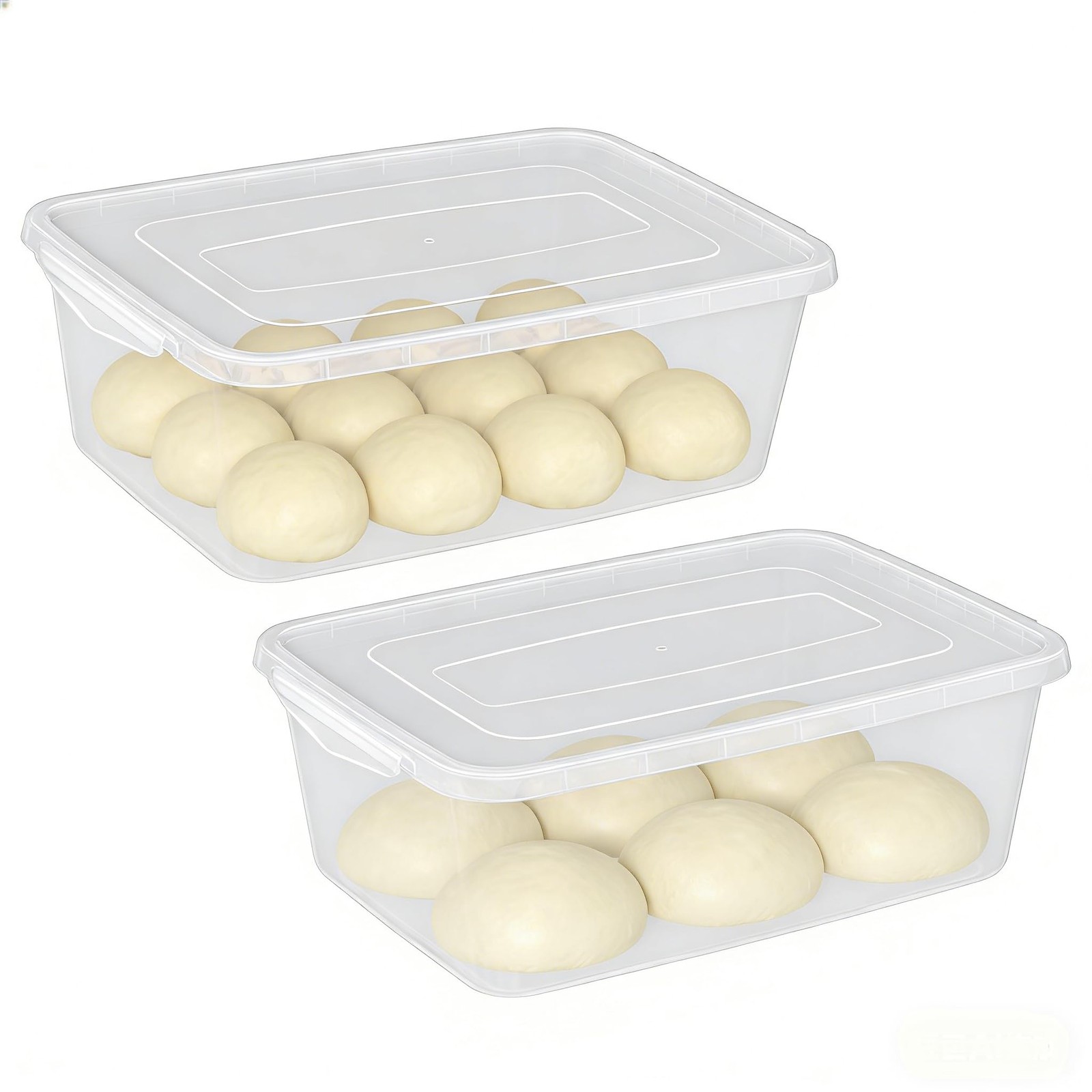 2-Pack Plastic Containers Box with Latching Lid, Stackable Nestable Storage B...