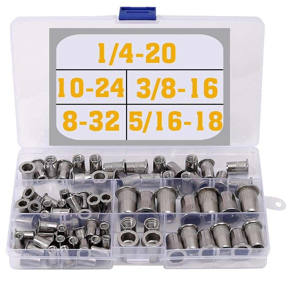 Stainless Steel Rivet Nuts Kit #8-32#10-24 1/4-20 5/16-18 3/8-16 Threaded Insert