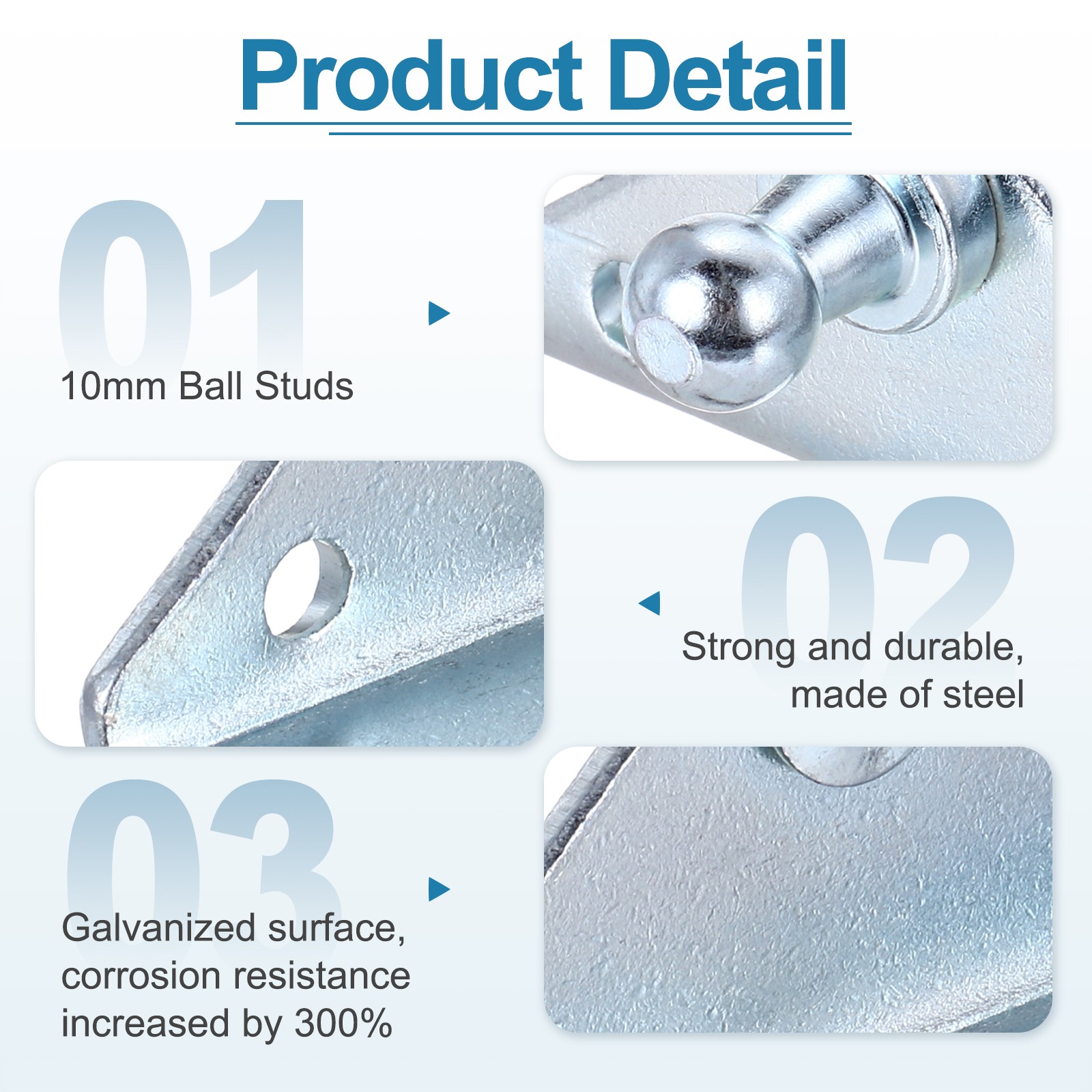10MM Ball Stud Mounting Bracket, 4PCS Gas Struts Mounting Bracket