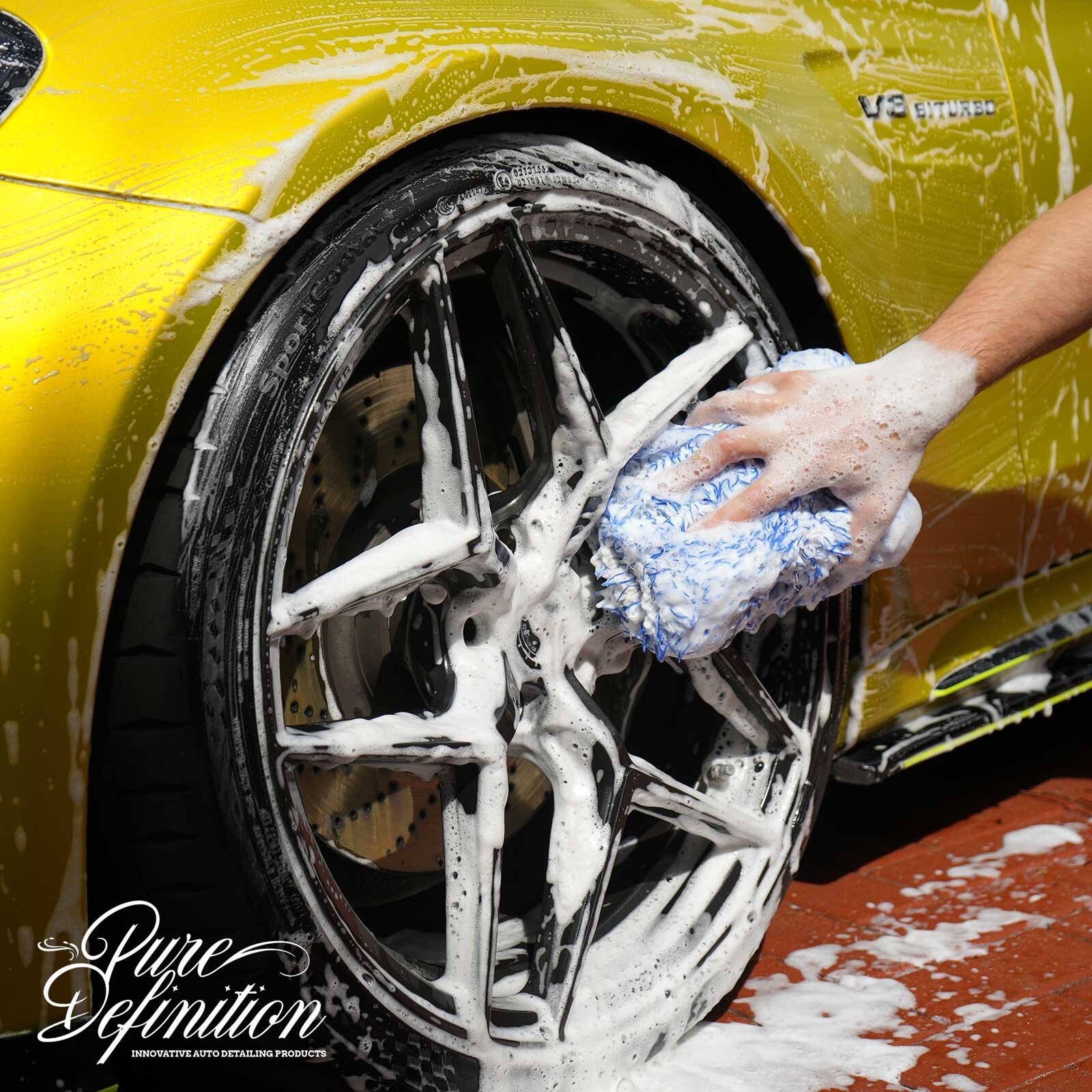 Car Cleaning Sponge Microfibre Pad 2 Pack Washing Auto Detailing Pure Definition