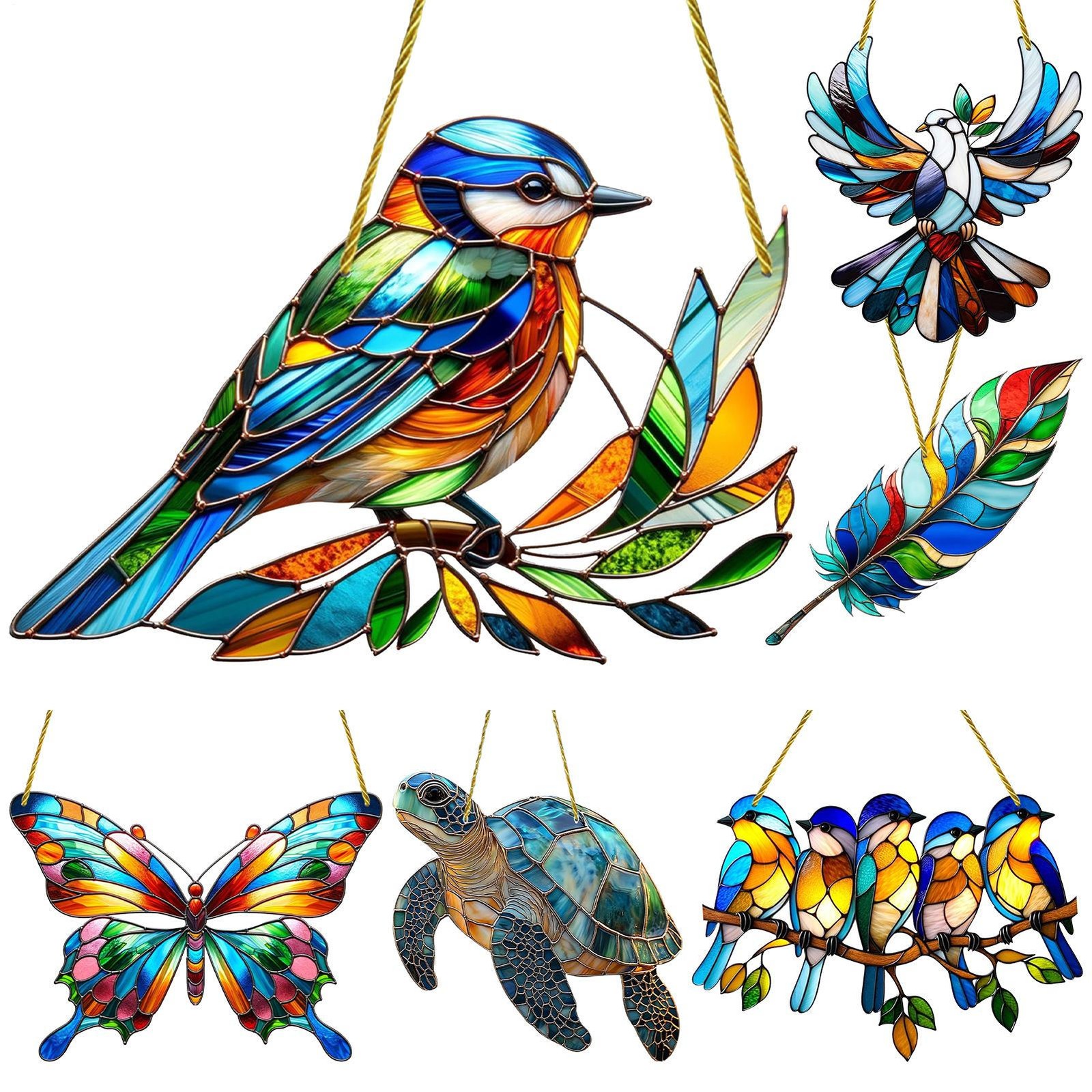 Fluttering Butterfly Sun Catcher Spirit Birds Acrylic Hanging Indoor/Outdoor 2D
