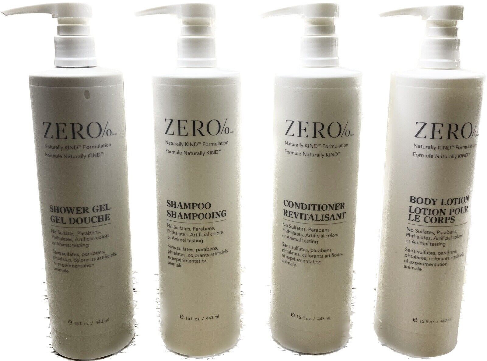 Gilchrist & Soames Zero% 4-Piece Set: Shampoo, Conditioner, Shower Gel & Lotion