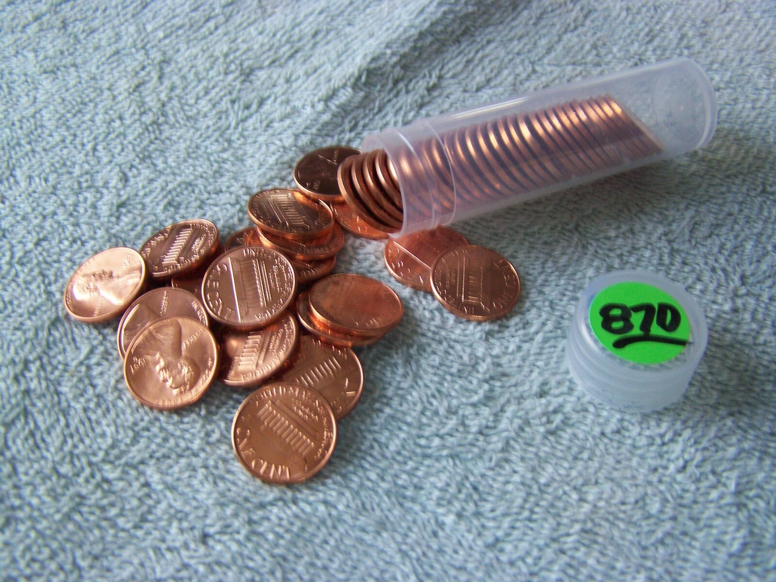 1987-D *US Mint Set* Uncirculated Lincoln Cents Roll -  cut out of mint cello