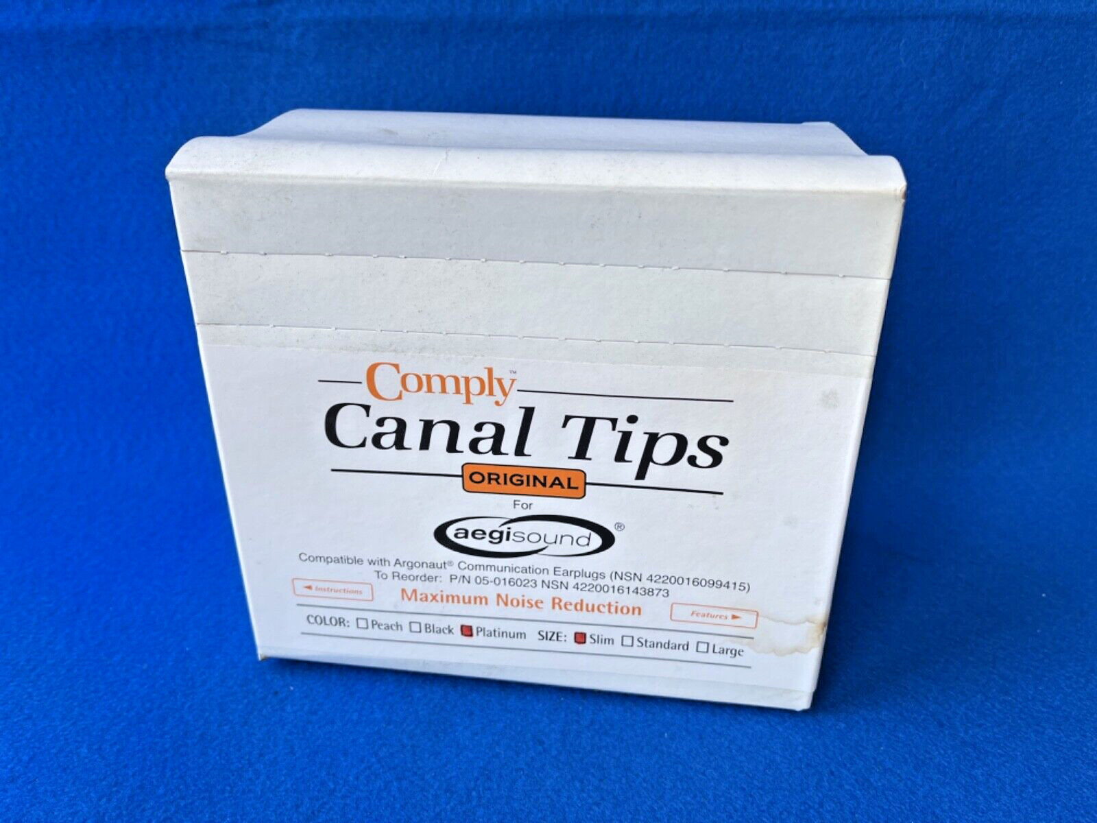 100 PAIRS GENTEX COMPLY CANAL TIPS CEP INVISIO COMMS KIT STANDARD SLIM PLATINUM2