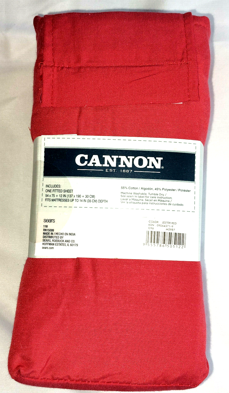Cannon Jester Red Sheets, Pillowcase