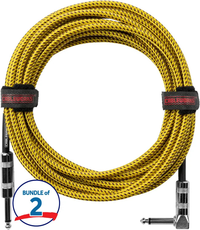 Gator Cableworks Backline Series Braided Instrument Cable - Brown/Yellow, 20