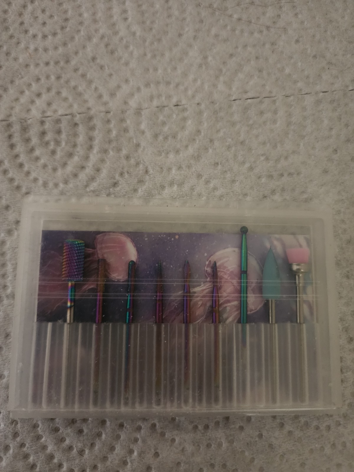 Multicolor Multifunction Metal Ceramic Nail Drill Bits Set with Case