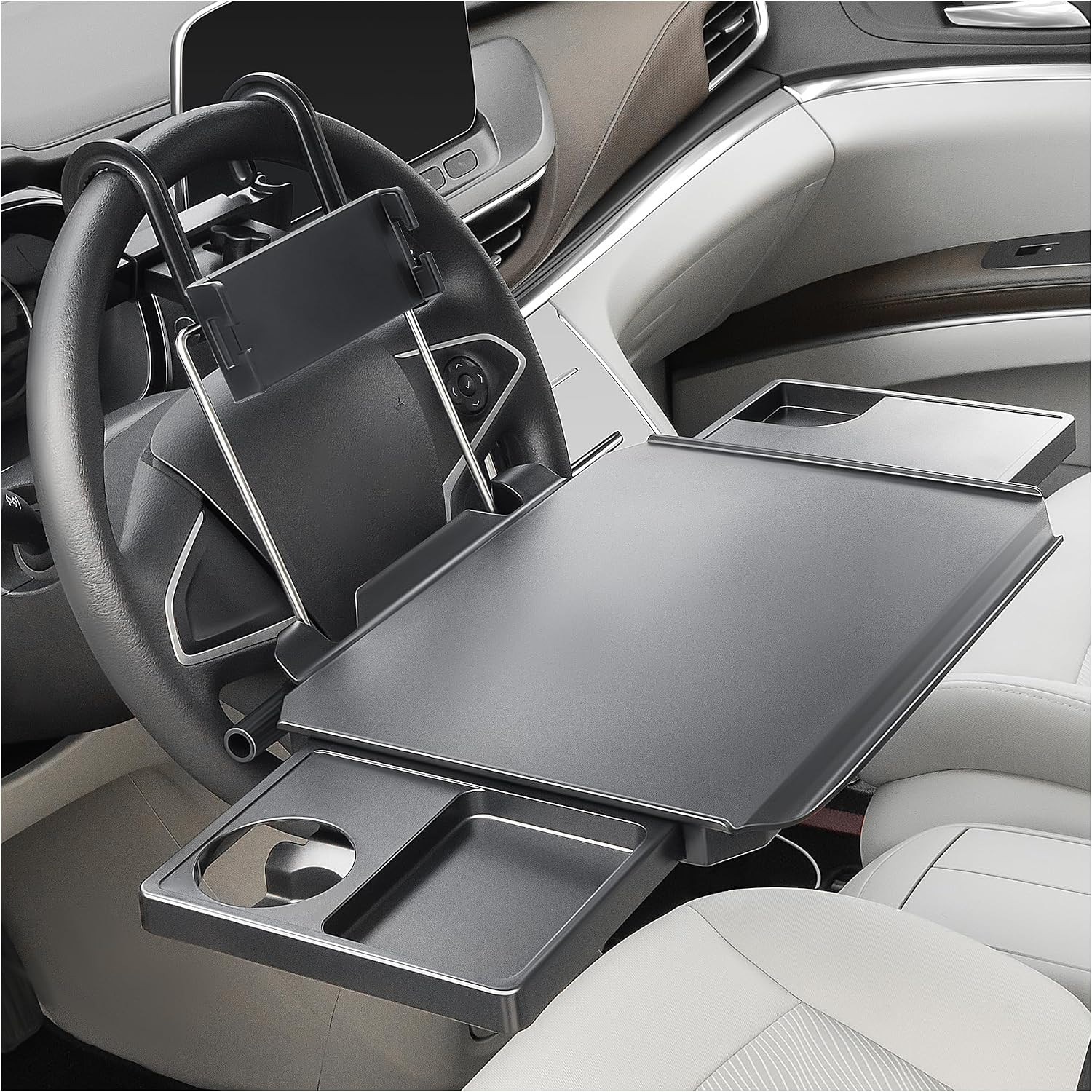 Large Car Steering Wheel Tray Back Seat Headrest Tray with Phone Holder, Steerin