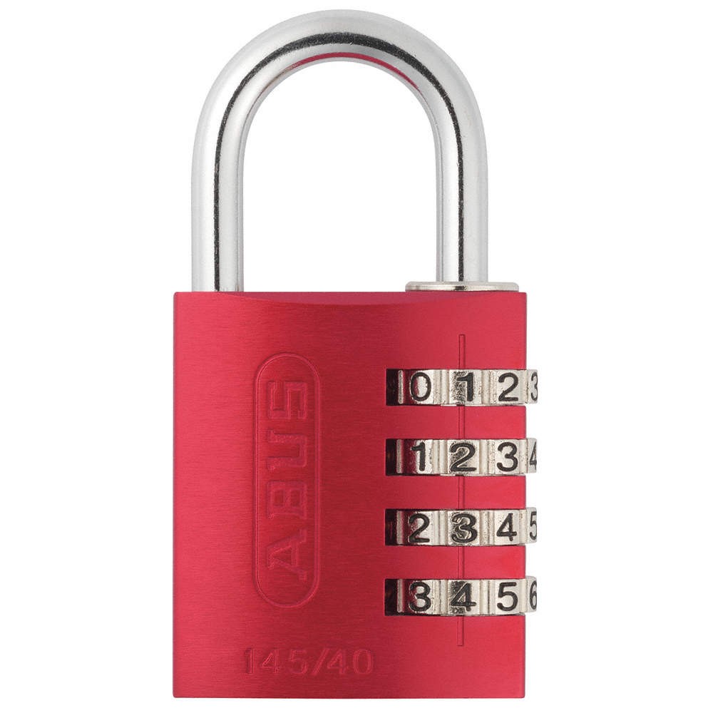 ABUS 145/40 Red Combination Padlock,1 4/5 in,Rectgle,Red 5JKU4
