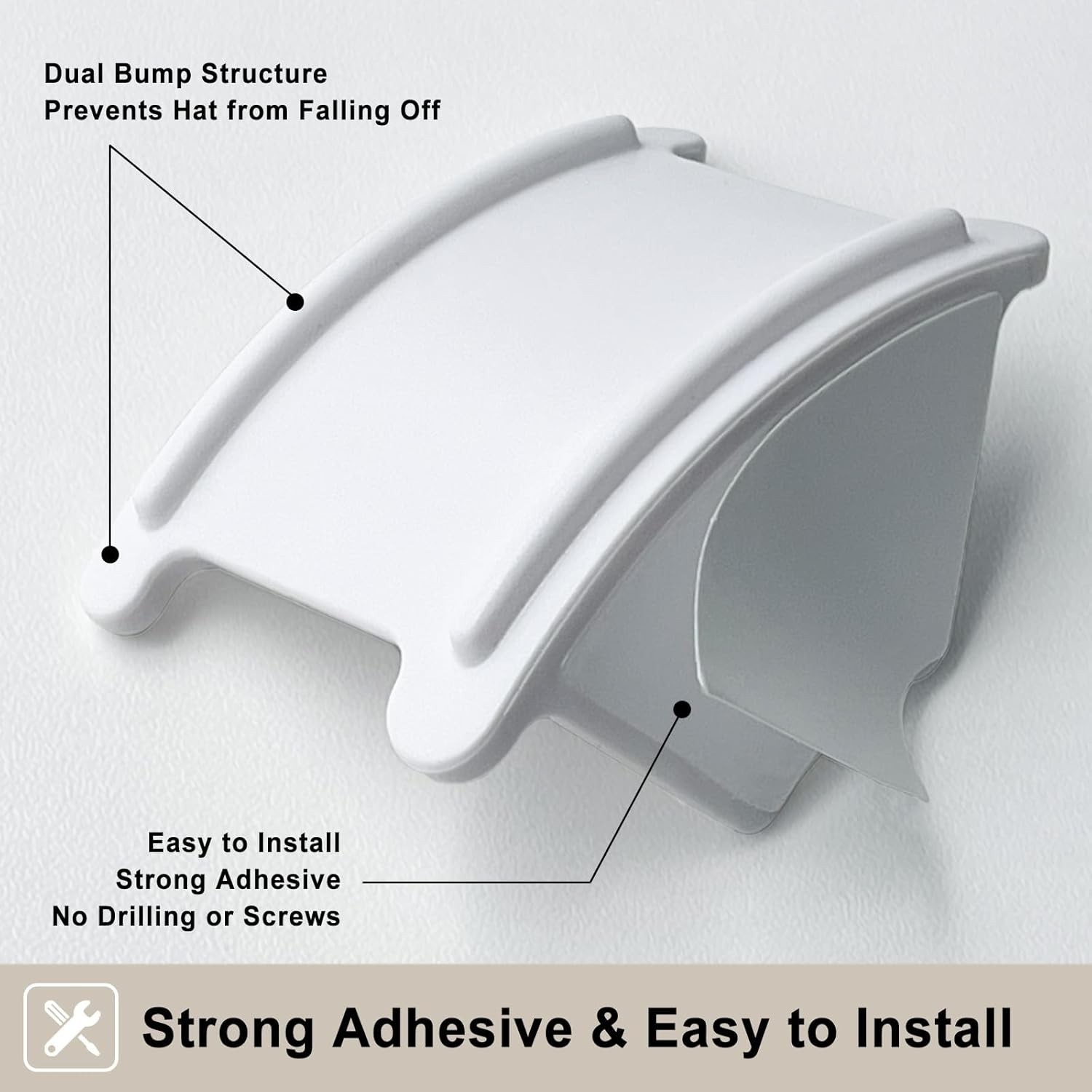 Stylish Lightweight Hat Hooks 12-Pack - Effortless Installation & Display