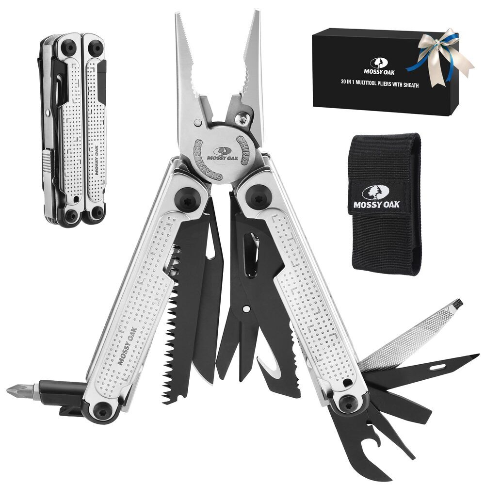 MOSSY OAK 20-in-1 Multitool Stainless Steel Multi Tool Plier Self-locking Pliers