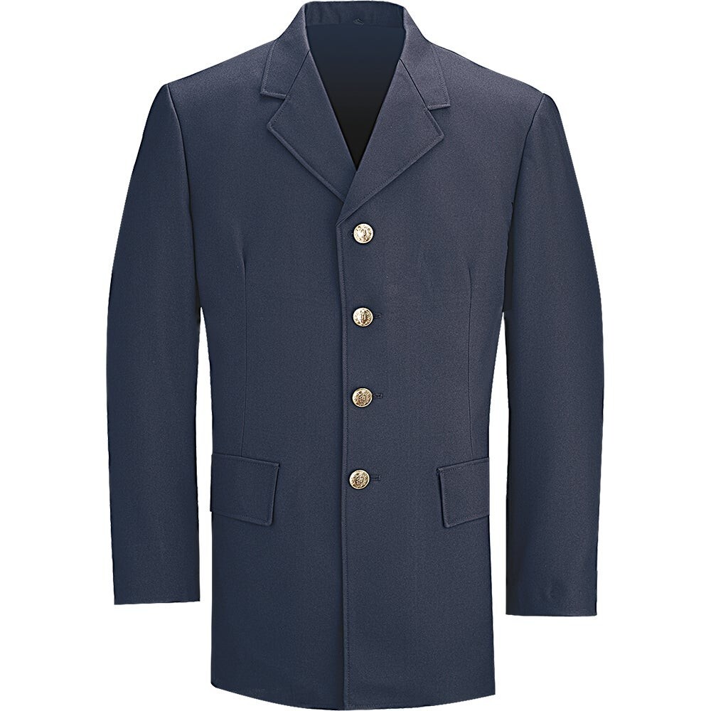 NEW FLYING CROSS COMMAND MEN 46 SHORT SINGLE BREASTED NAVY DRESS COAT SILVER FD