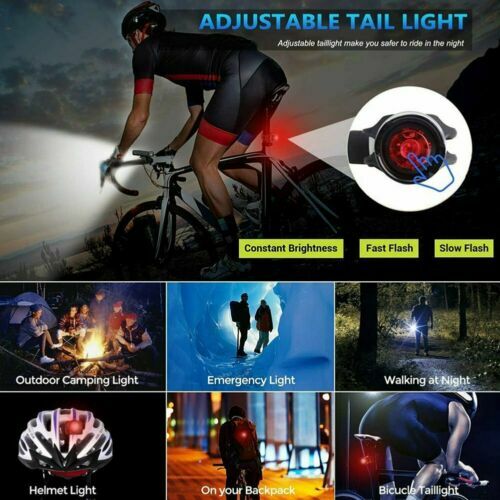 USB Rechargeable LED Cycle Bike Headlight + Rear Light Horn Speedometer Odometer