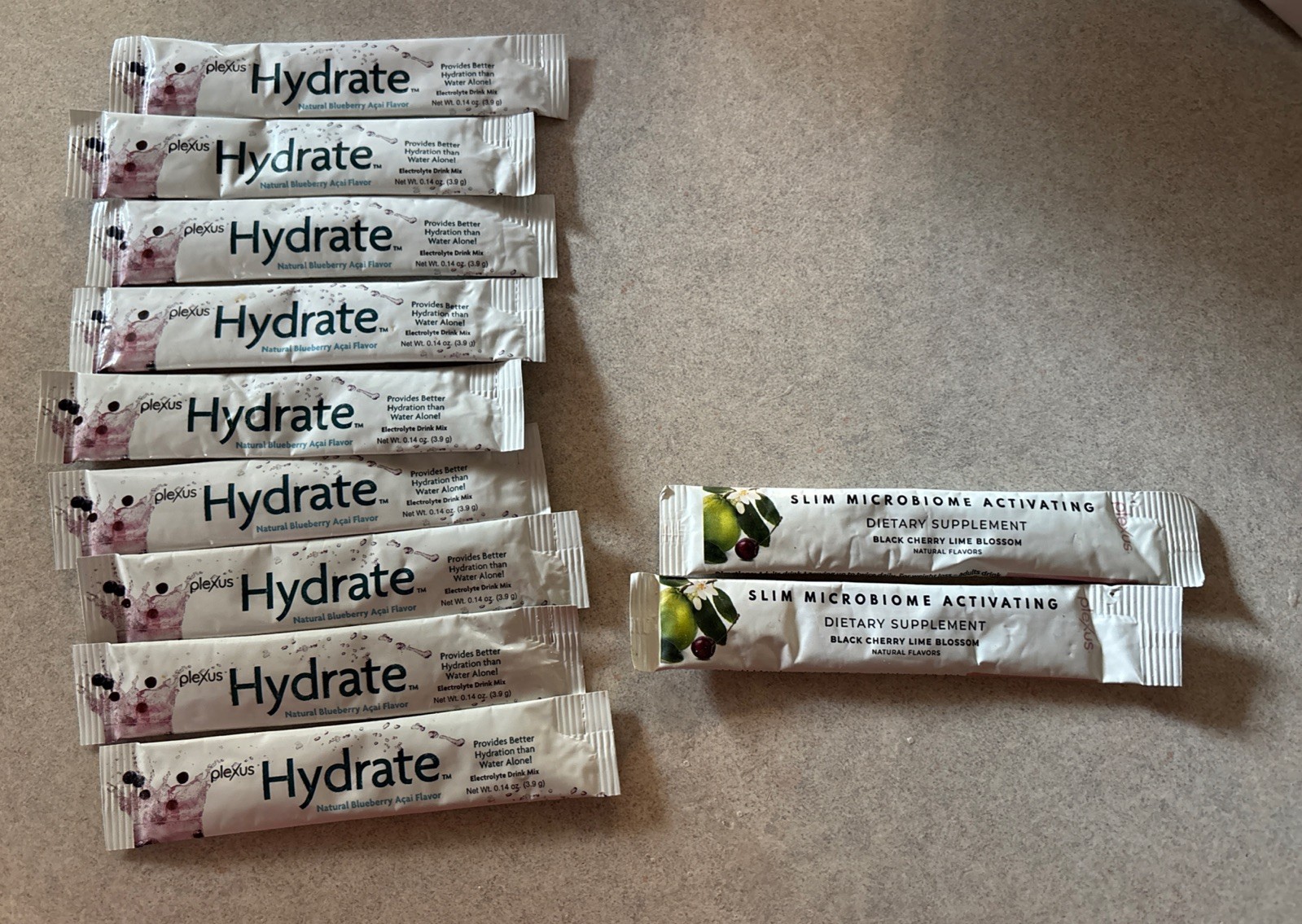 Plexus Hydrate Electrolyte Drink Mix Blueberry Acai 9 Single Serve Packets - NEW