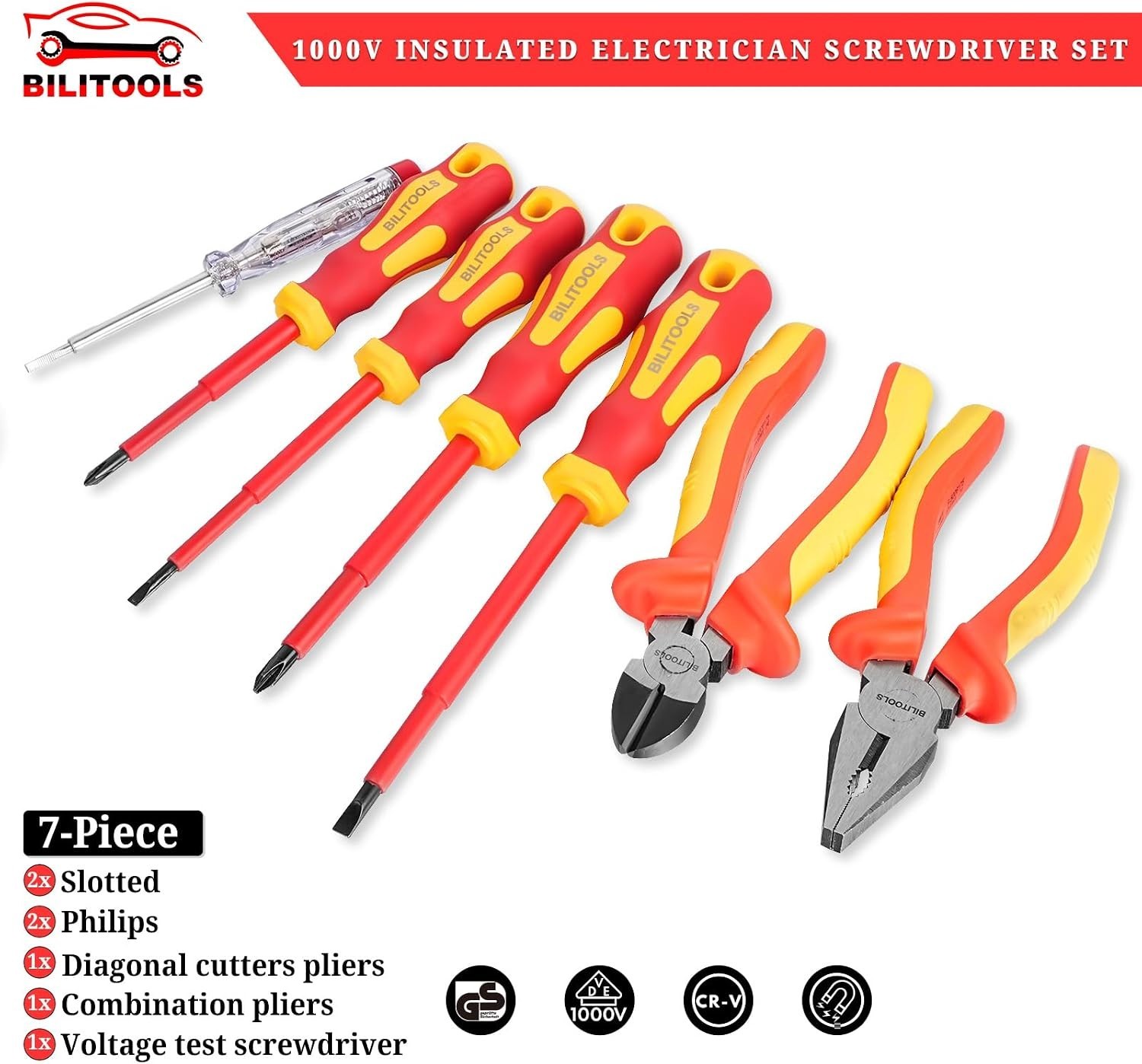 VDE Certified 7pcs Screwdriver Pliers Kit