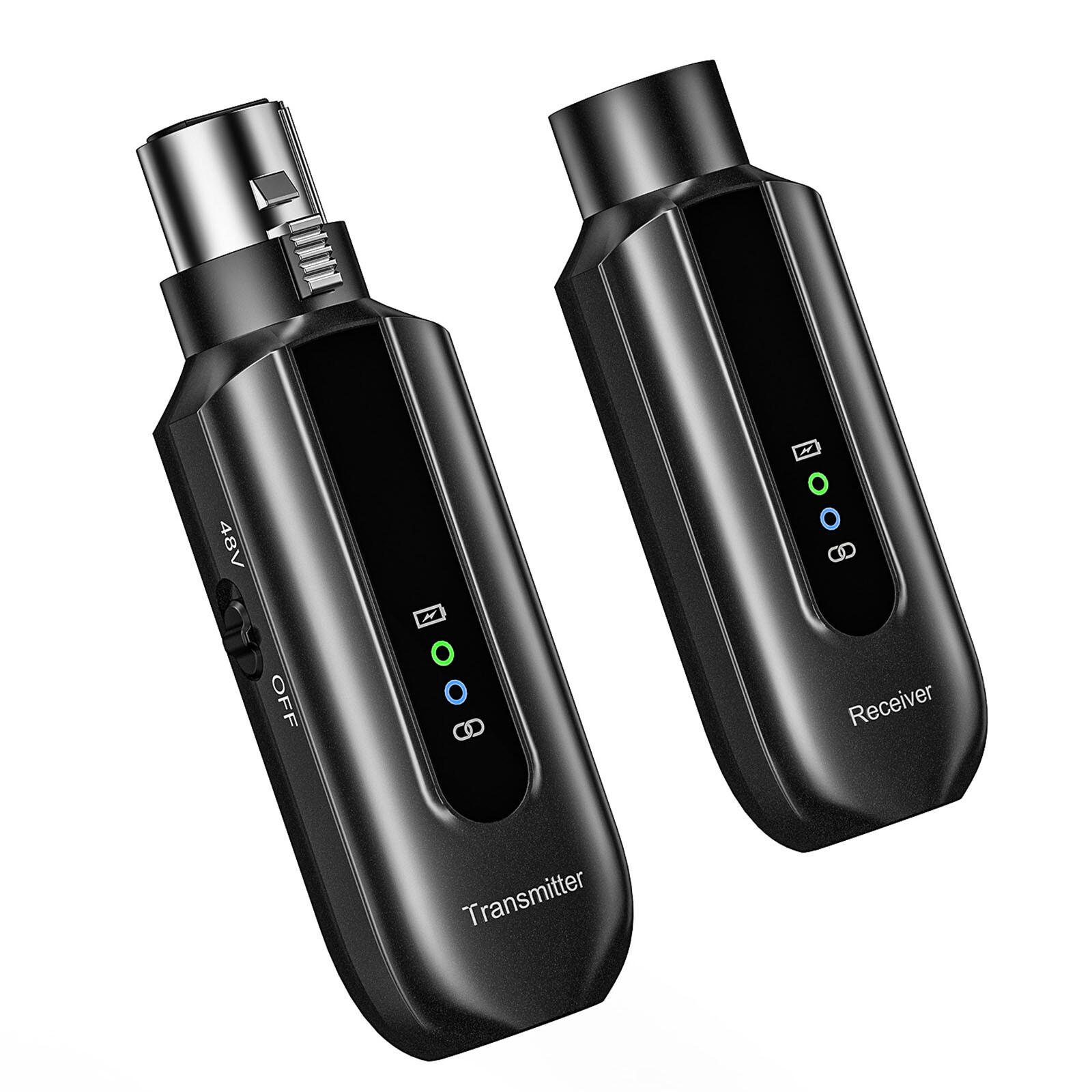 POGOLAB 2.4G XLR Wireless Microphone Transmitter Receiver 48V Phantom Power