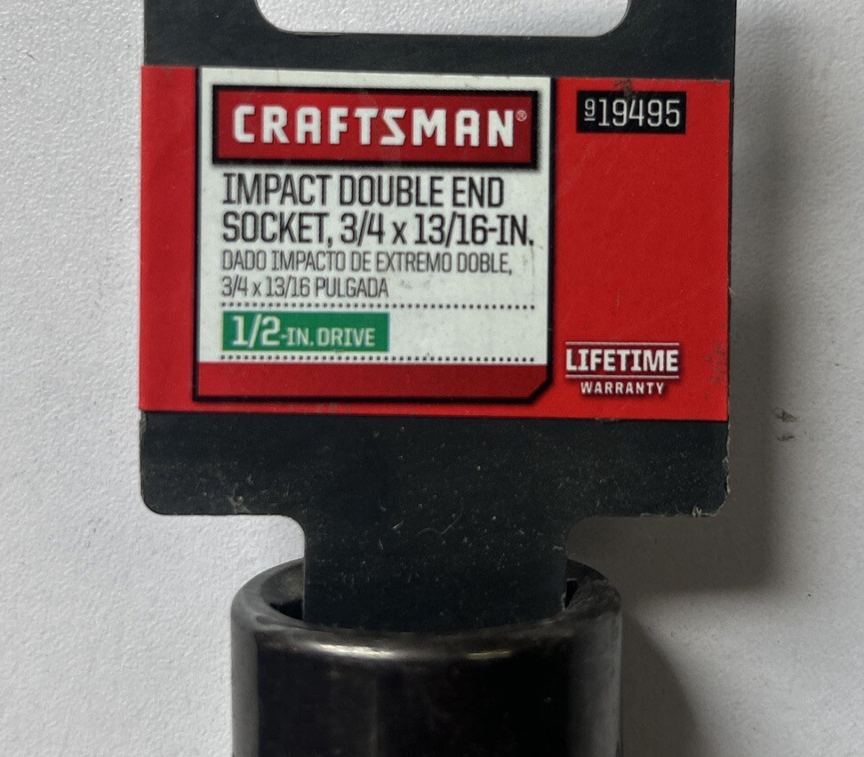 CRAFTSMAN AIR TOOLS 1/2" DRIVE 3/4 X 13/16 DOUBLE END IMPACT FLIP SOCKET