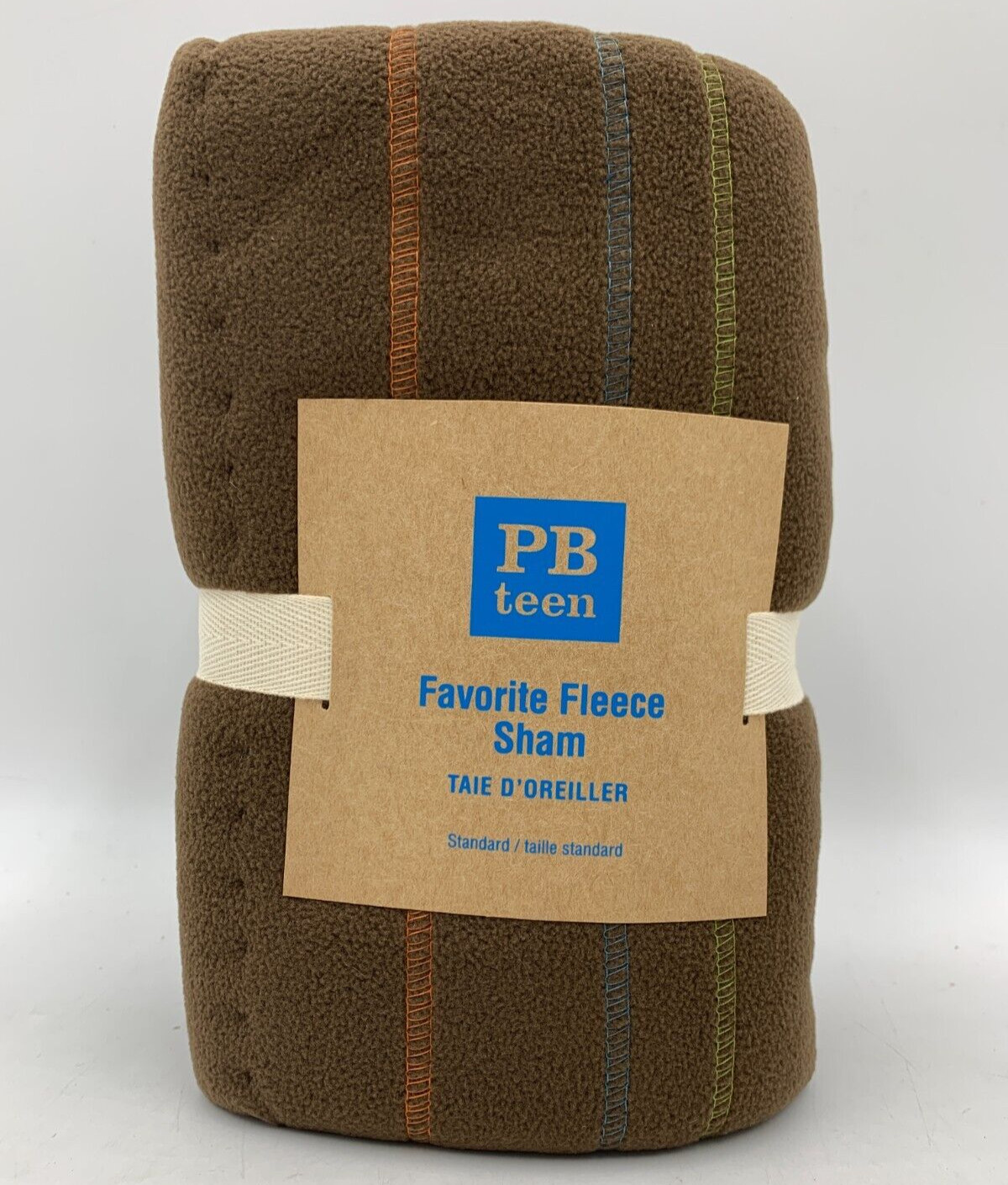 Pottery Barn Teen Favorite Cotton Fleece Striped Sham Brown Standard #H681A