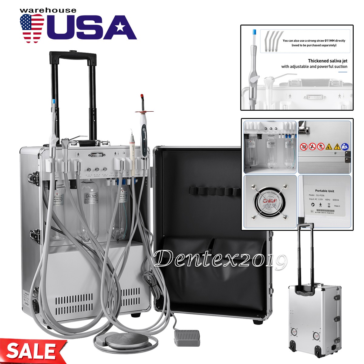 Dental Delivery Unit System Air Compressor powerful suction Ultrasoni Scaler
