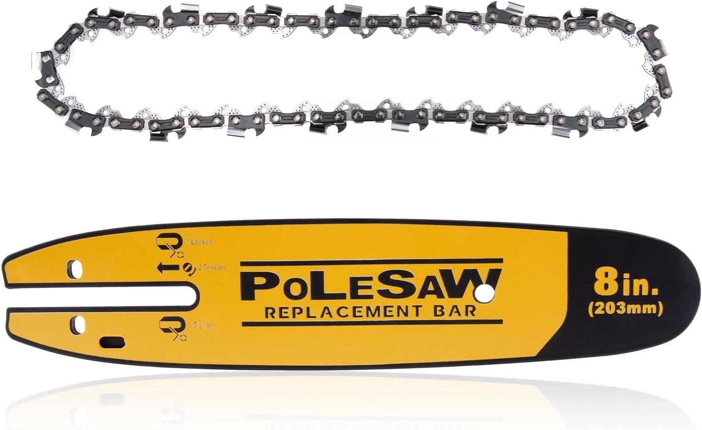 8-Inch Pole Saw Replacement Bar and Chain Combo, Guide Bar DWZCSB8, Compatible w