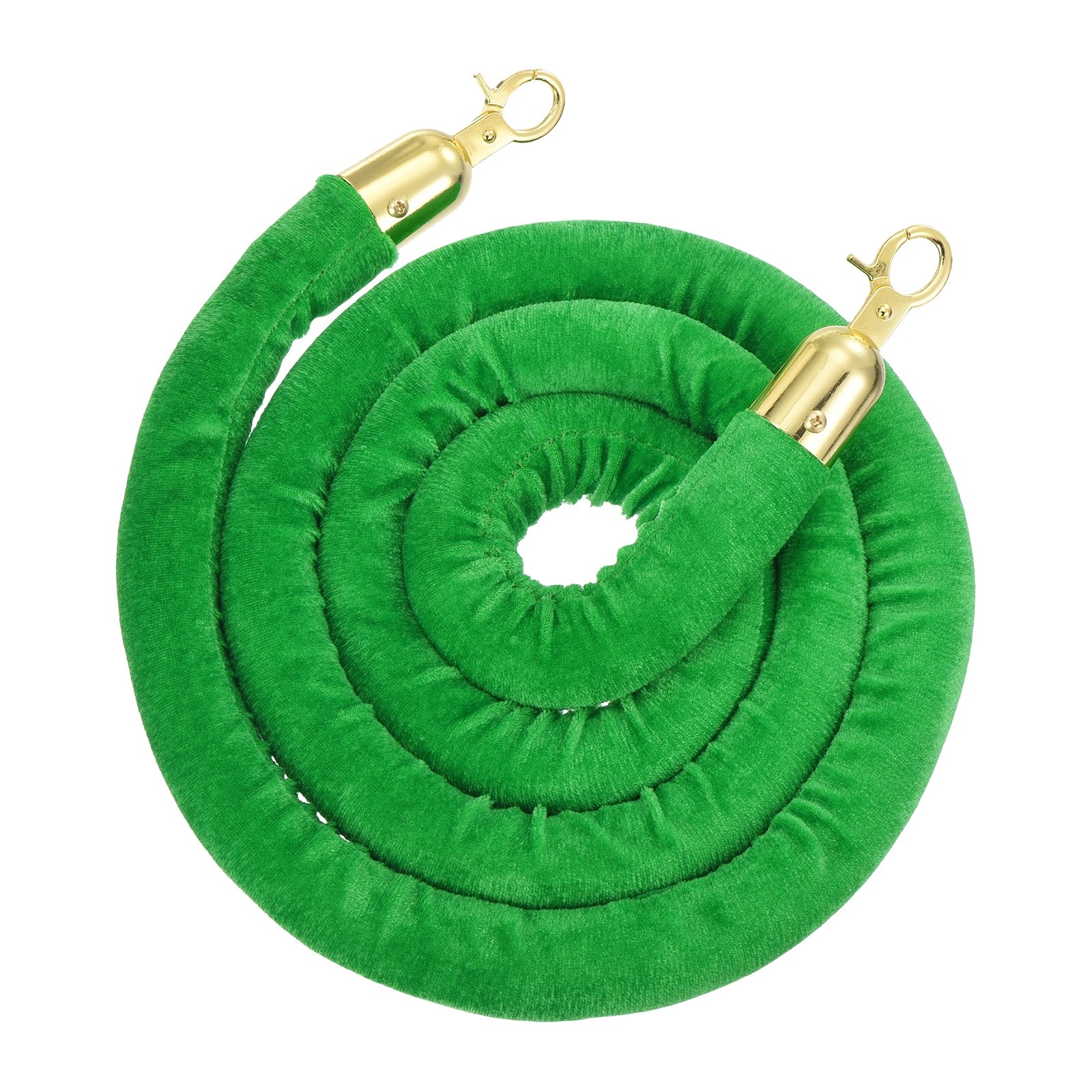 Velvet Stanchion Ropes with Gold Buckle, (6.6Ft X1.26 Inch, Green) (1Pcs)