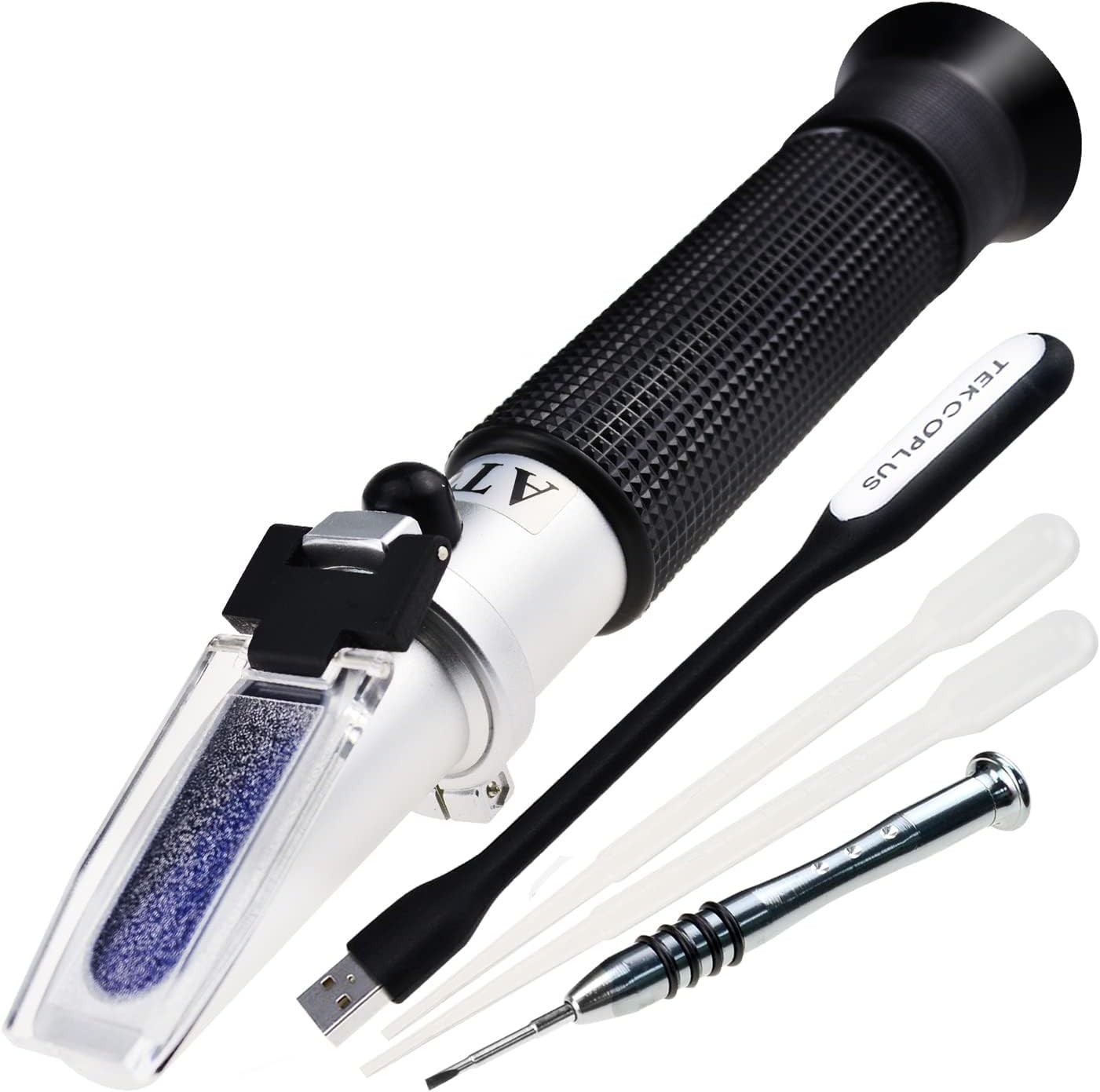 Portable 0-10% Brix Refractometer for Precise Sugar Content Testing & LED Light