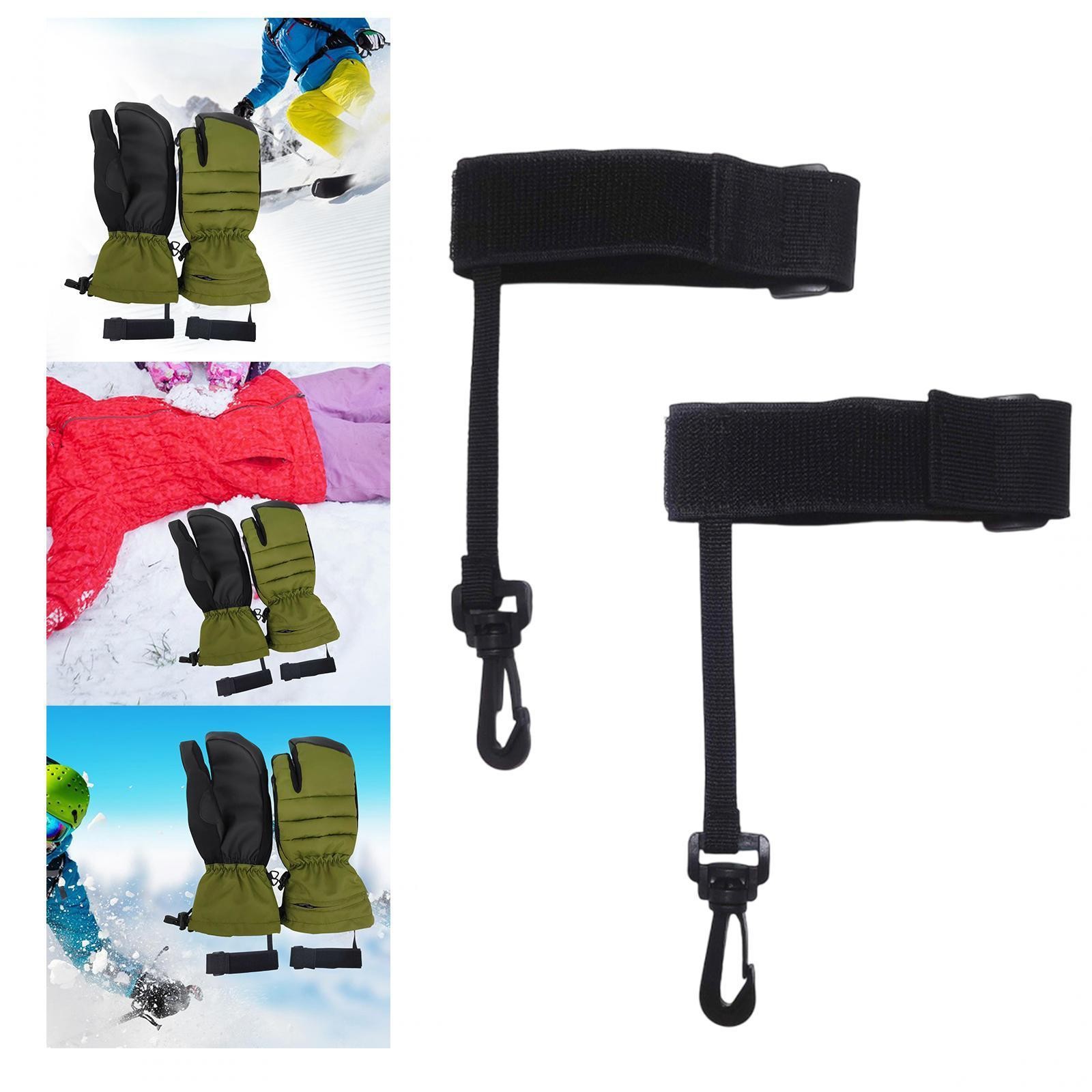 2x Ski Gloves Straps Winter Glove Straps Lightweight Gloves Accessories Anti